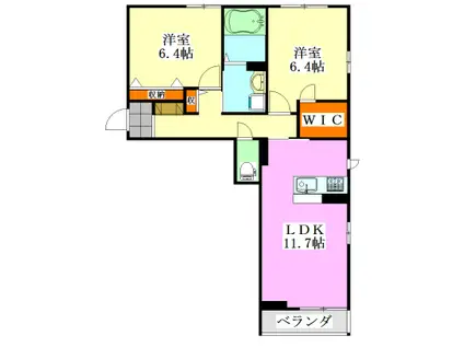 プリマリエ(2LDK/1階)の間取り写真