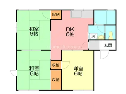 グランデールB(3DK/2階)の間取り写真