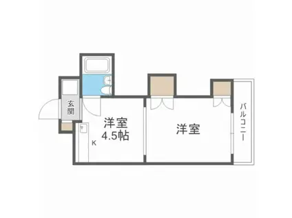 ノースタウンハウス(1DK/3階)の間取り写真