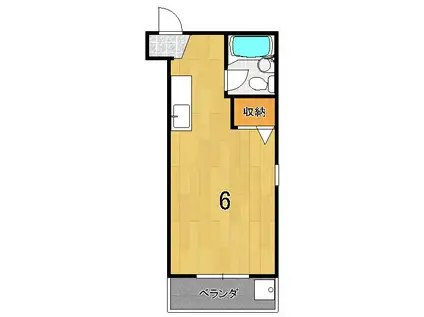 ベストラ館(ワンルーム/3階)の間取り写真