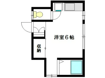 柳下アパート(ワンルーム/1階)の間取り写真