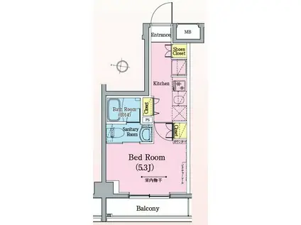 HYS 新小岩(1K/5階)の間取り写真