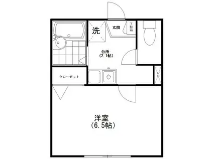 メゾンフジサワ(1K/1階)の間取り写真