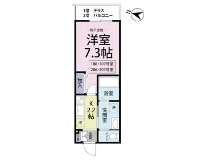 CLASKA(1K/1階)の間取り写真