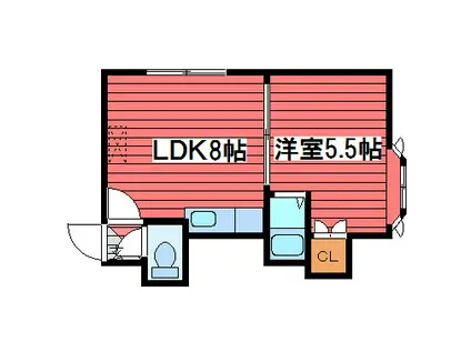 ルミエールジュノンB(1DK/1階)の間取り写真