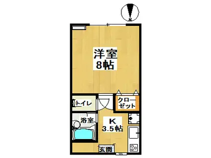 カサ・パンドール(1K/1階)の間取り写真