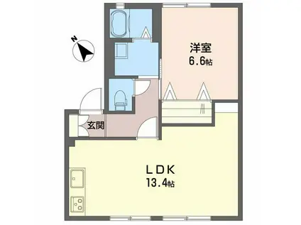 メゾンラフィーネ(1LDK/1階)の間取り写真