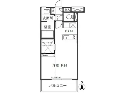 S・FLAT(ワンルーム/3階)の間取り写真