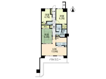 エステ・スクエア湘南台2(3LDK/5階)の間取り写真