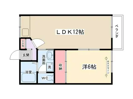 トラッド森野(1LDK/2階)の間取り写真