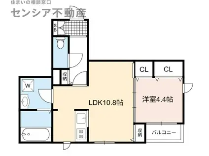 FLATS (1LDK/1階)の間取り写真