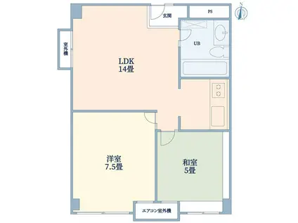 ホワイトハウスベル田園調布(2LDK/2階)の間取り写真