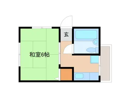 武庫川巴第二マンション(1K/2階)の間取り写真
