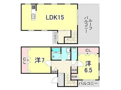 ラ・クール(2LDK/2階)の間取り写真