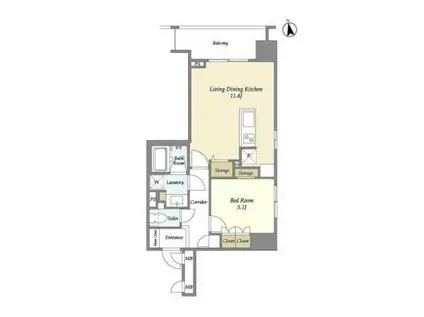 コンフォリア西早稲田(1LDK/4階)の間取り写真