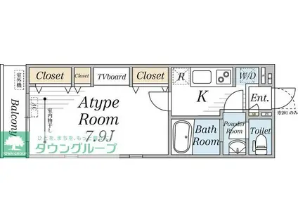 リブリ・JOIE(1K/1階)の間取り写真