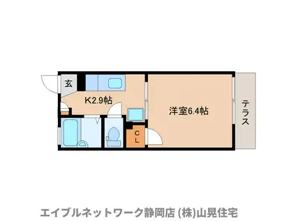 パラージュ鎌田(1K/1階)の間取り写真