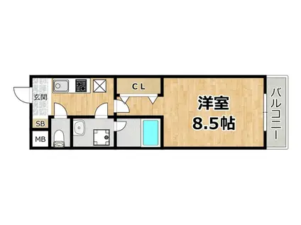 リバー・スクウェア103(1K/5階)の間取り写真