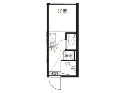 エムズコート深沢(ワンルーム/1階)の間取り写真