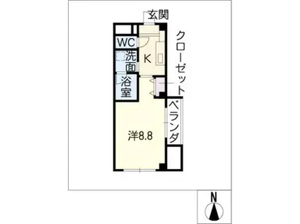 イルグラン藤森(1K/3階)の間取り写真