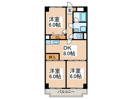パストラル青葉台(3DK/5階)の間取り写真