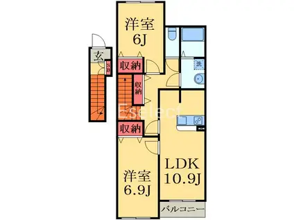 SOCIO FAMILIA(2LDK/2階)の間取り写真