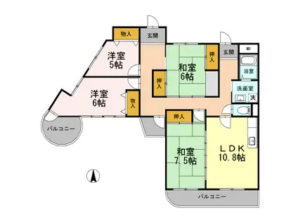 ブランベール大久保(4LDK/3階)の間取り写真