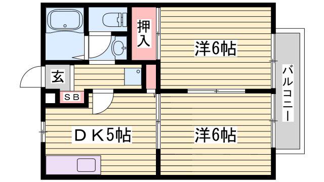 ハイツデアイ(2DK/1階)の間取り写真