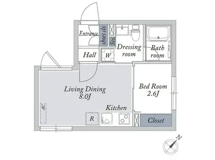 ラドゥセール文京大塚(1LDK/4階)の間取り写真