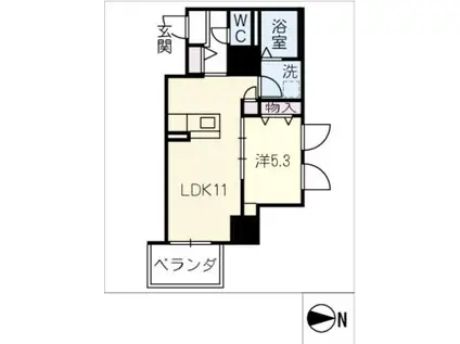 HILLS SAKURAMACHI(1LDK/4階)の間取り写真