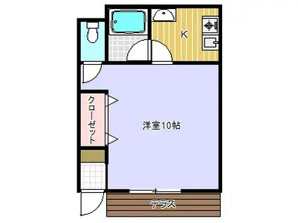 カーペンターハウスVI(1K/1階)の間取り写真