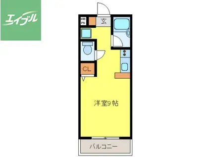 道ノ尾SC(ワンルーム/2階)の間取り写真