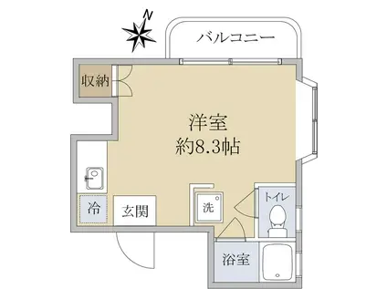 グランシア(ワンルーム/3階)の間取り写真