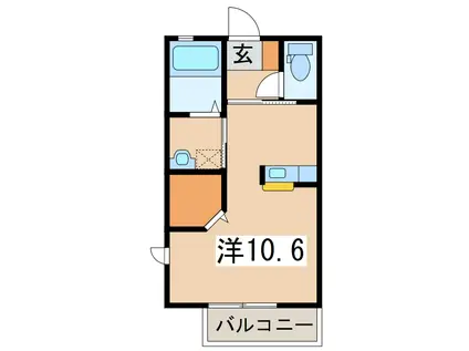 メルベーユ飯盛(ワンルーム/2階)の間取り写真