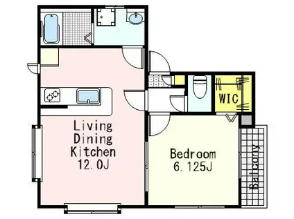 スカイキャッスル東京(1LDK/2階)の間取り写真