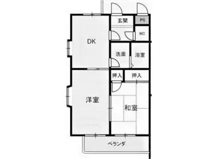 リバティビル(2DK/2階)の間取り写真