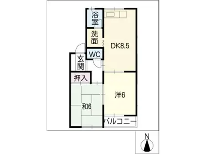 ムーニー木曽川(2DK/1階)の間取り写真