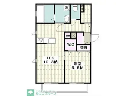 リバージュ元町I(1LDK/1階)の間取り写真