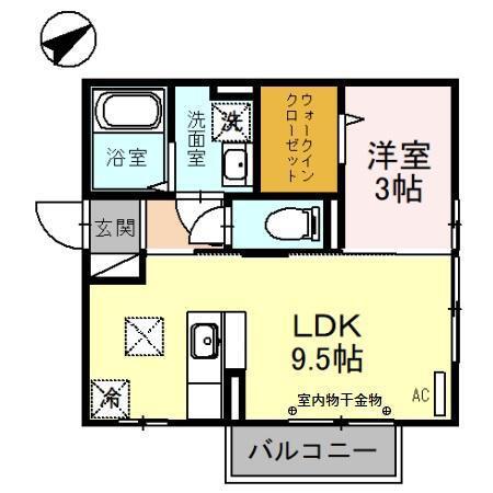 メゾン・ローゼ(1LDK/1階)の間取り写真