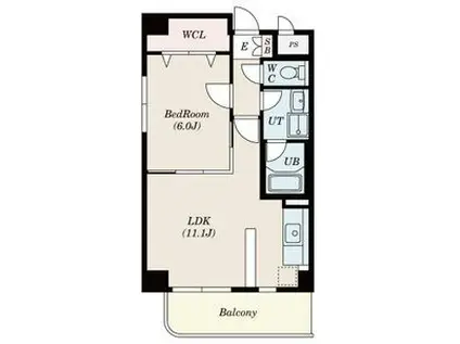四日市エンブルコート(1LDK/5階)の間取り写真