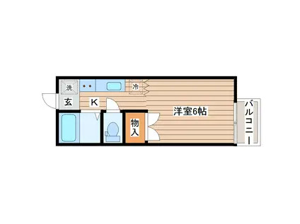 ファインハイツ川内(1K/2階)の間取り写真