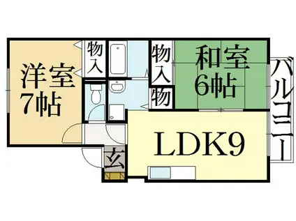 ハイツリーベ(2DK/2階)の間取り写真