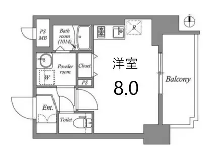 ARTIZA金山(ワンルーム/2階)の間取り写真