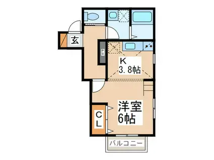 レパード板戸(1K/1階)の間取り写真