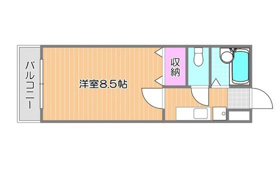 FLAT LEAVES学南町(1K/2階)の間取り写真