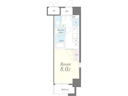 ルペルティア(1K/8階)の間取り写真