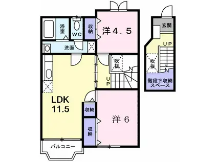 サン・イックス(2LDK/2階)の間取り写真