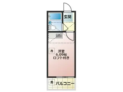 グレースA(ワンルーム/2階)の間取り写真