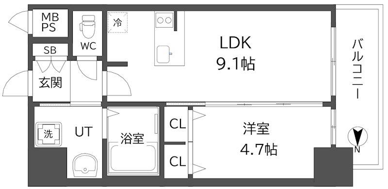 GM KOHAMA(1LDK/3階)の間取り写真