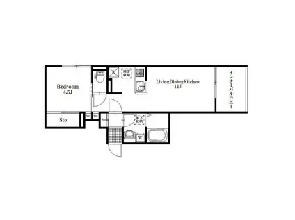 シャトネルB(1LDK/1階)の間取り写真